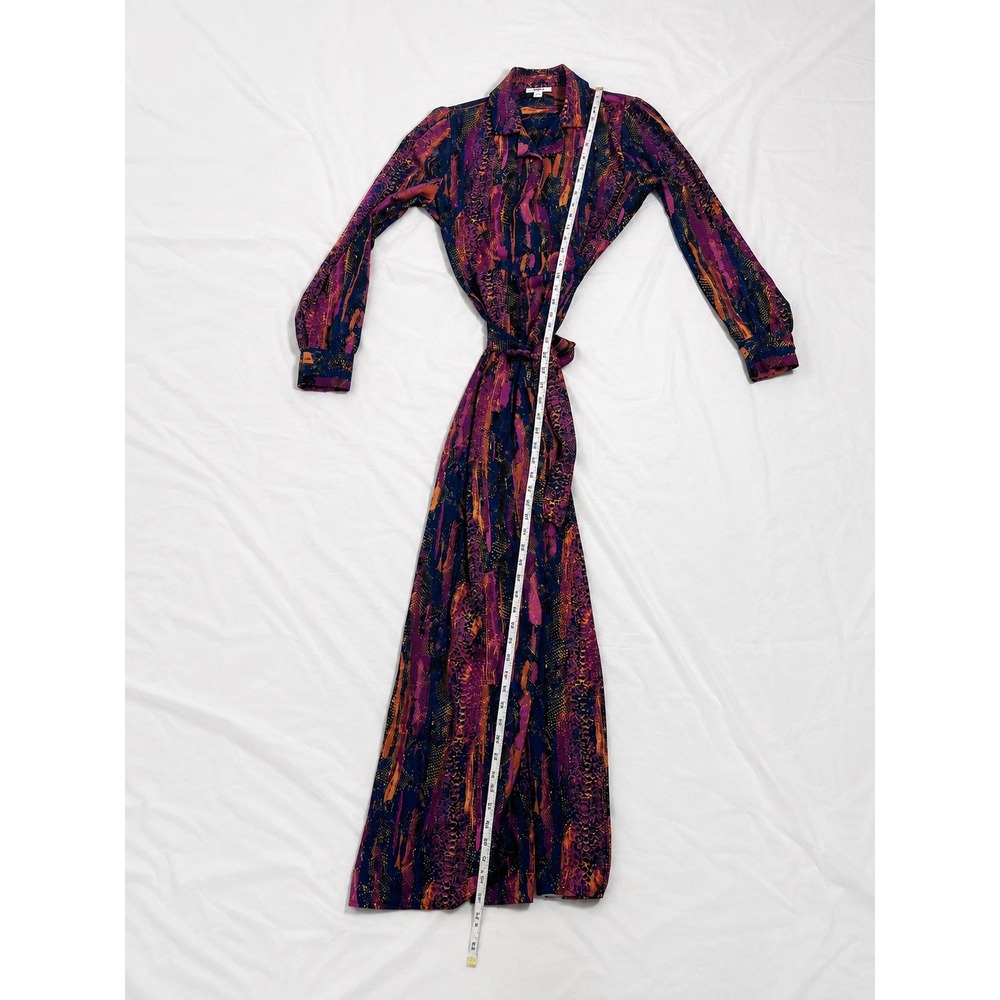 Bar III Maxi Wrap Dress S Abstract Print Vintage Inspired 70s Boho Long Sleeve - Picture 6 of 6